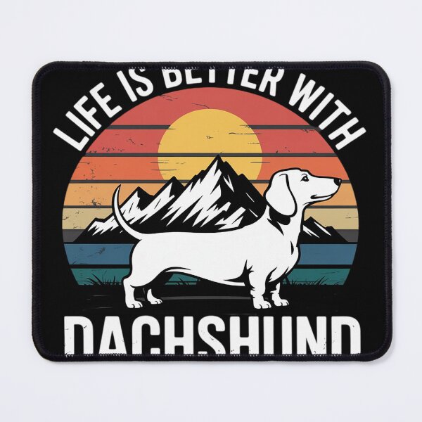 Item preview, Life Better Long Haired Dachshund Vintage Dog Mom Dad  designed and sold by NailMolisa.