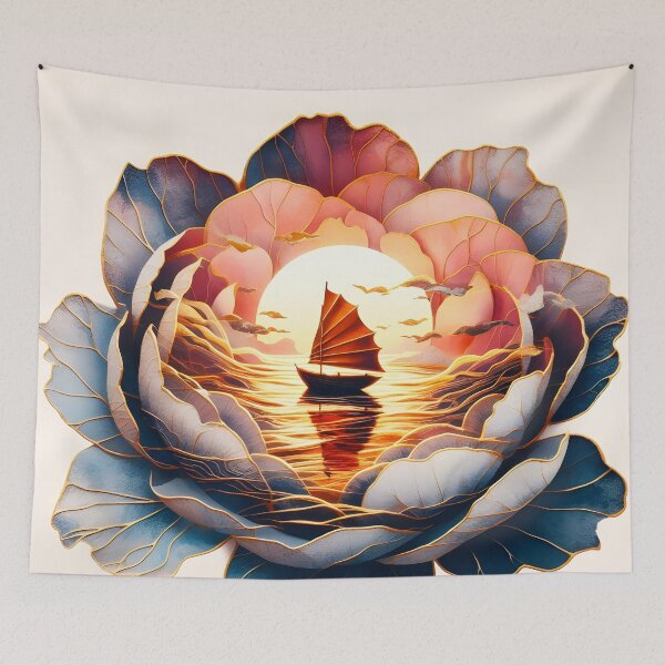 Item preview, Flower Boat, Ai Generated Art  designed and sold by ACC .