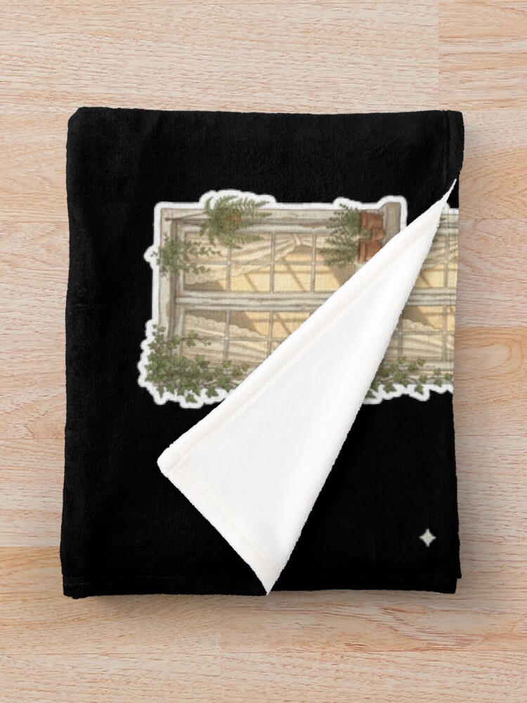 Thumbnail 3 of 6, Throw Blanket, Cottagecore Window Scene designed and sold by Designspot2020.