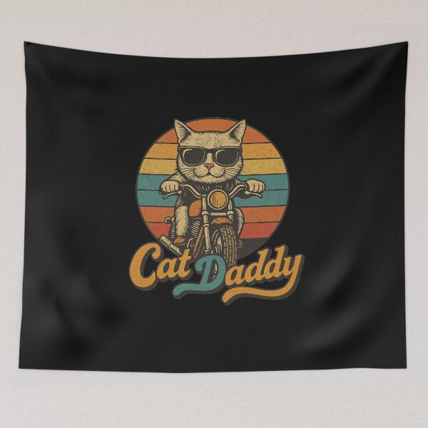 Item preview, Cat Daddy Retro Motorcycle Cool Cat Design designed and sold by flagylART.