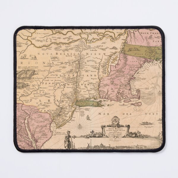 Item preview, Map of New Amsterdam & New England circa 1690 "Novi Belgii Novæque Angliæ" designed and sold by Art For History Geeks.
