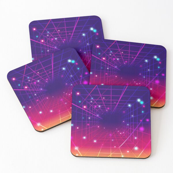 Item preview, Neon Grid Tunnel Retro Futuristic Synthwave Glow Design designed and sold by SplashTastic.