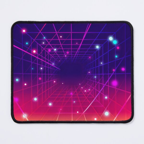 Item preview, Neon Grid Tunnel Retro Futuristic Synthwave Glow Design designed and sold by SplashTastic.