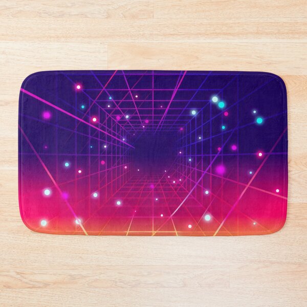 Item preview, Neon Grid Tunnel Retro Futuristic Synthwave Glow Design designed and sold by SplashTastic.