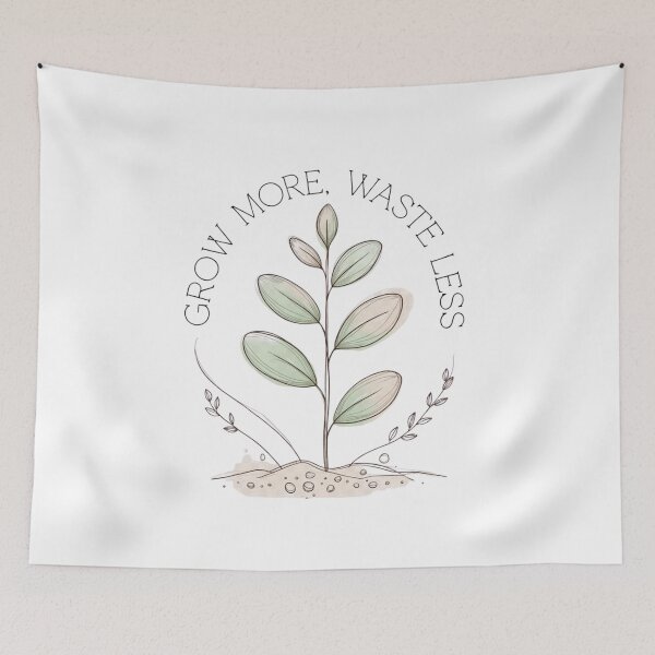 Item preview, Grow More Waste Less – Minimal Botanical Eco Design designed and sold by EcoArtTees.