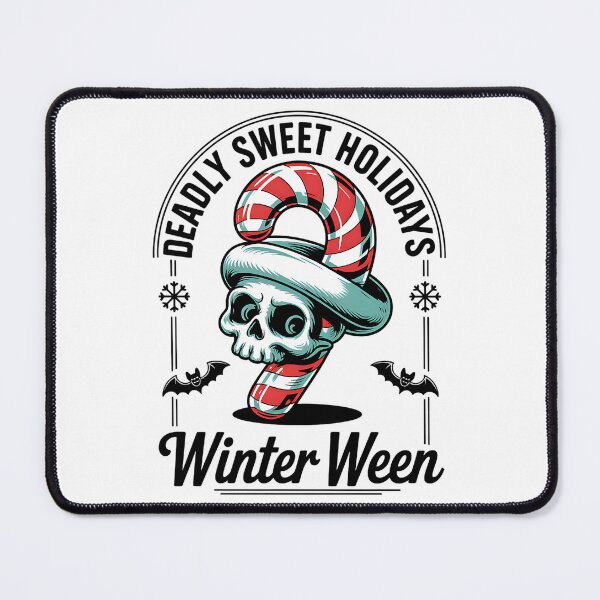 Item preview, Winter Ween Skull – Spooky Holiday Candy Cane Mashup designed and sold by Taans-Creation.