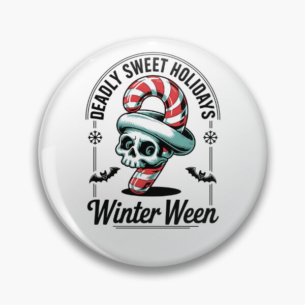 Item preview, Winter Ween Skull – Spooky Holiday Candy Cane Mashup designed and sold by Taans-Creation.