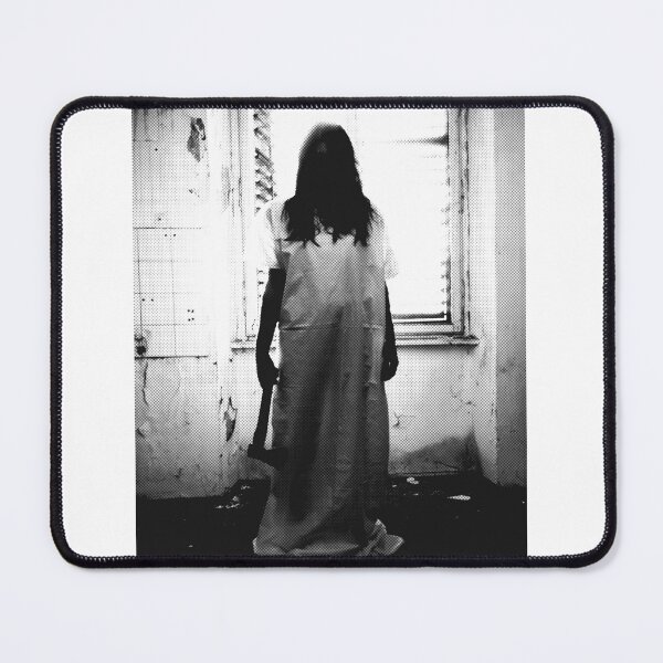Item preview, Dark halftone artwork featuring a ghostly figure and abandoned space. Minimalist, unsettling, cinematic. designed and sold by grande76.