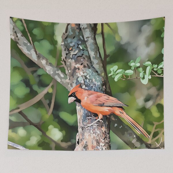 Item preview, Cardinal in the Maple Tree designed and sold by tomorrowsart.