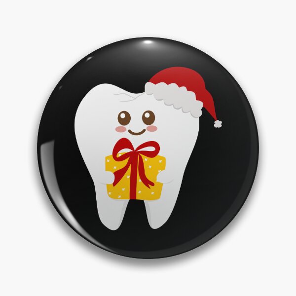 Item preview, Smiling Tooth Cartoon Wearing Santa Hat and Holding Present designed and sold by Pe.peach.