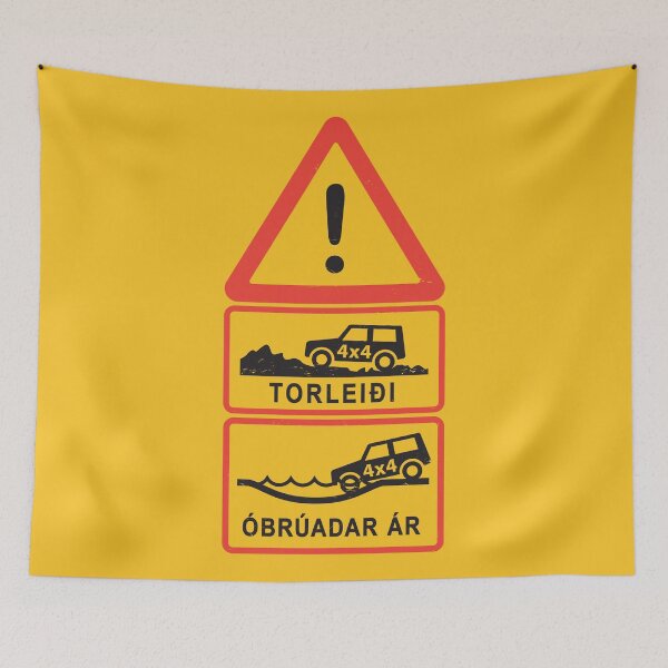 Item preview, Iceland Caution Sign - Torleidi, Mountain road, Extremely difficult terrain designed and sold by studio838.