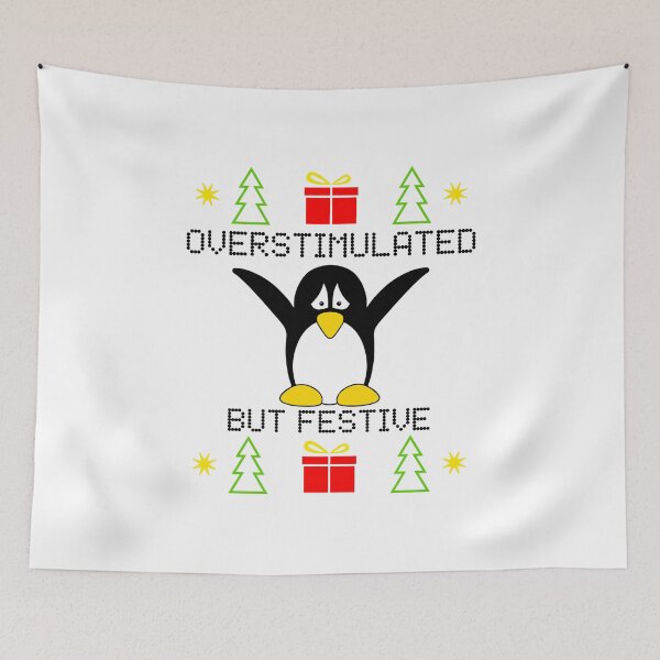 Item preview, Overstimulated But Festive Christmas Penguin designed and sold by Sartoris Art.