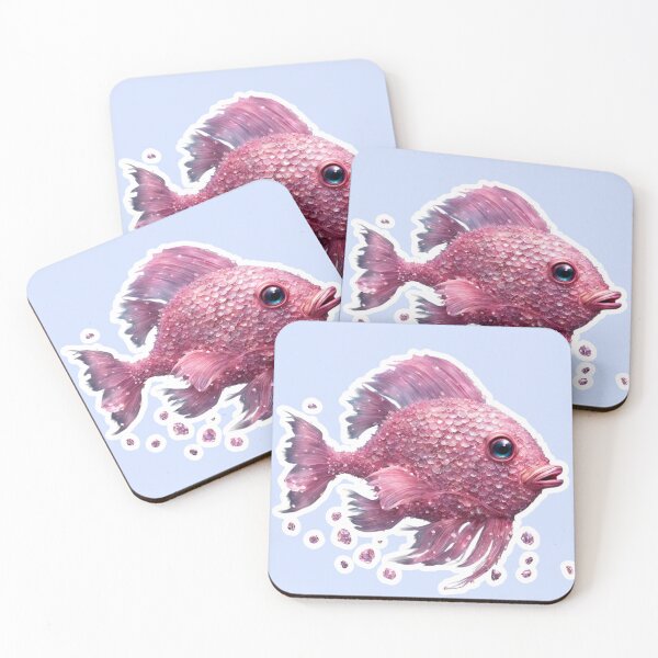 Item preview, Beautiful Pink Fish, Zodiac Water Sign Pisces designed and sold by Sugar Wisdom .