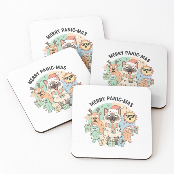Item preview, Minimalist Pastel Christmas Meme Crew - Funny Siamese Cat & Friends Holiday Graphic designed and sold by Siamcatshop.