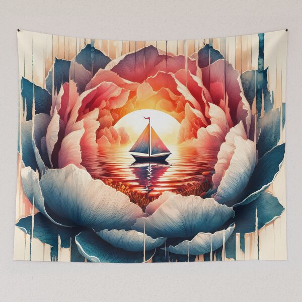 Item preview, Flower Boat, Ai Generated Art  designed and sold by ACC .