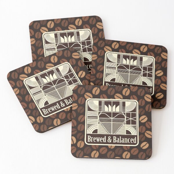 Item preview, Brewed & Balanced Coffee Emblem with Heart and Flame Motif designed and sold by SplashTastic.