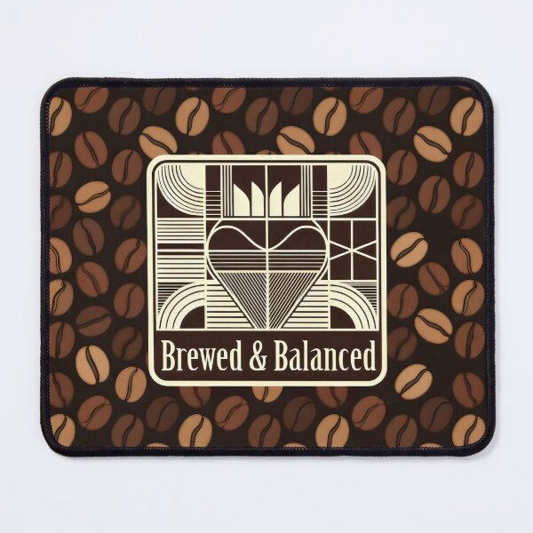 Item preview, Brewed & Balanced Coffee Emblem with Heart and Flame Motif designed and sold by SplashTastic.
