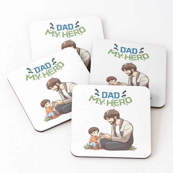 Item preview, Dad My Hero – Father and Child Heartwarming Illustration designed and sold by MUKUND FASHION DESIGN.