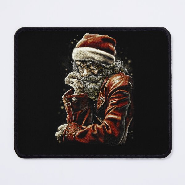 Item preview, Brooding Rebel Santa, designed for black fabrics designed and sold by SteadyRolling.