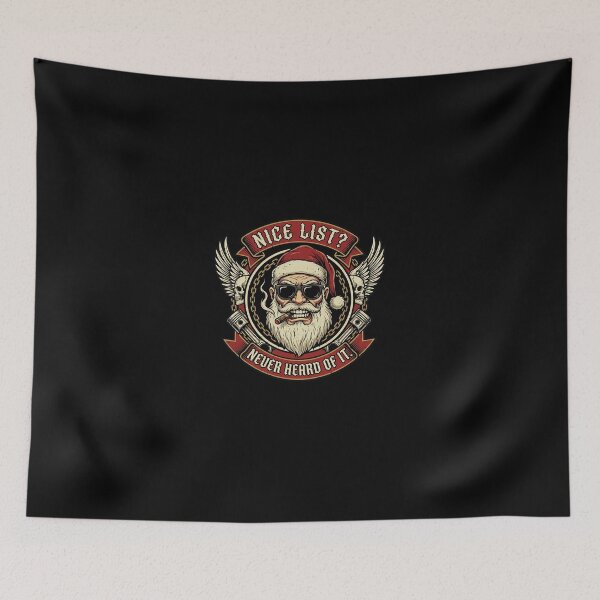Item preview, Bad Santa Outlaw Biker Christmas | Naughty List Club Retro Rocker Design designed and sold by AOG-DESIGNS.