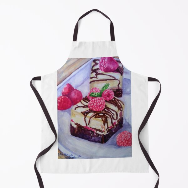 Item preview, Raspberry Chocolate Cheesecake Watercolor Realistic Food Painting  designed and sold by happiartworks .