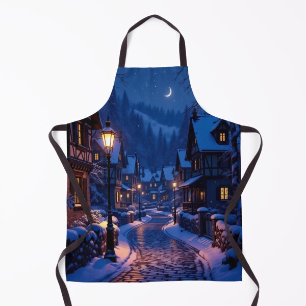 Item preview, Winter Village Glow – Cozy Snow Night with Moonlight Magic & Vintage Streetlamp Romance designed and sold by FotoworldEdel.