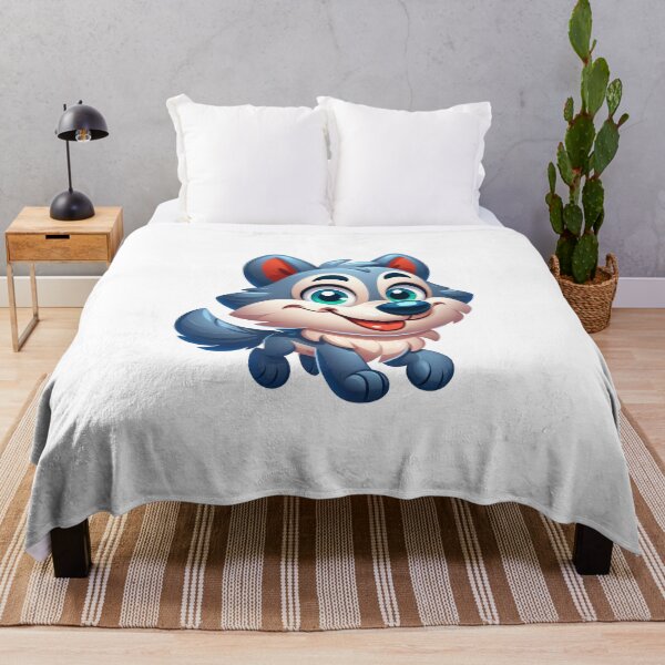 Item preview, Cute Kawaii Wolf Pup Cartoon Sticker Design designed and sold by LunaPixelStudio.