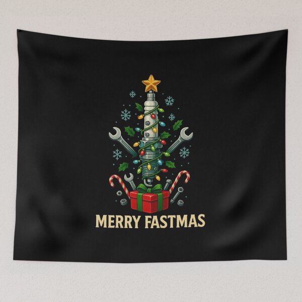 Item preview, Merry Fastmas Spark Plug Christmas Tree – Funny Mechanic Holiday designed and sold by CarantinedChaos.