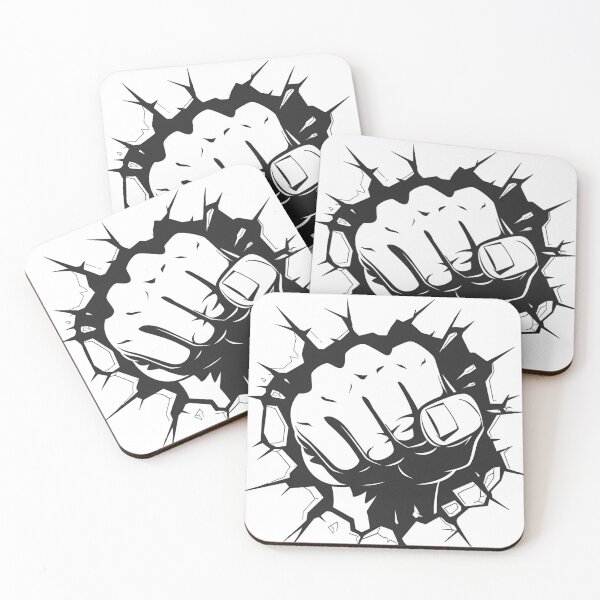 Item preview, 2D Punching Fist Breaking Wall – Bold Impact Illustration designed and sold by Kruti Collection.