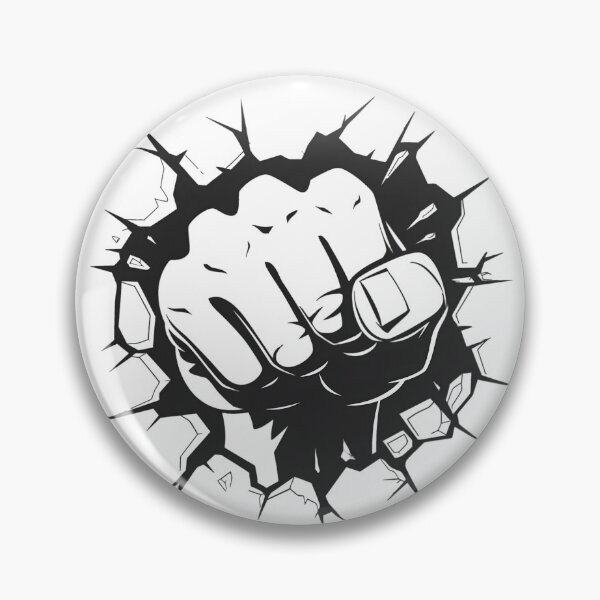 Item preview, 2D Punching Fist Breaking Wall – Bold Impact Illustration designed and sold by Kruti Collection.