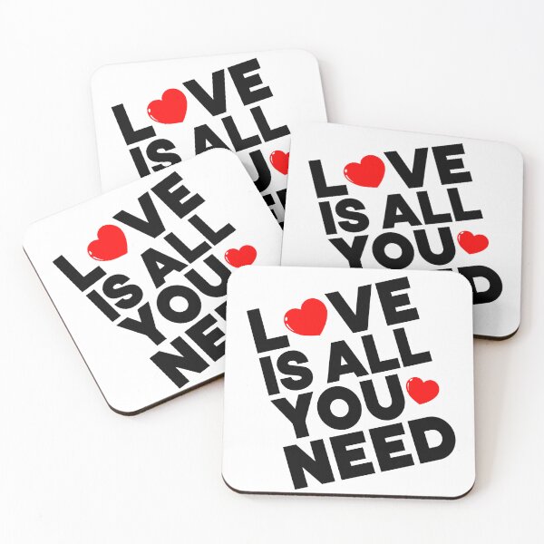 Item preview, Love Is All You Need, romantic love quote typhograpy design for Lovers, diagonal orientation designed and sold by HGstudioDesign.