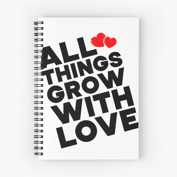 Item preview, All Things Grow With Love, Typography Valentine's Day quotes design for Lovers, diagonal orientation, B designed and sold by HGstudioDesign.