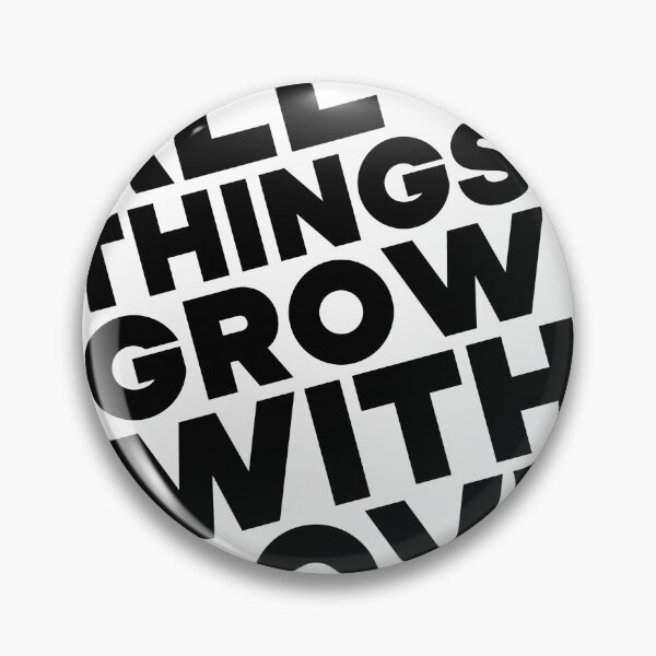Item preview, All Things Grow With Love, Typography Valentine's Day quotes design for Lovers, diagonal orientation, B designed and sold by HGstudioDesign.