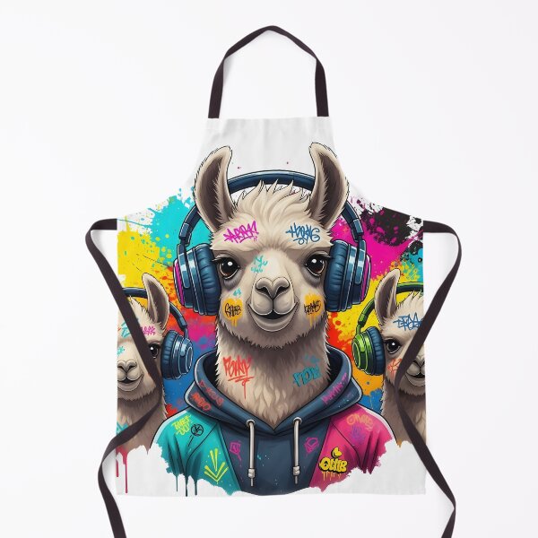 Item preview, Hip-Hop Graffiti Llama Trio with Headphones – Colorful Street Art Animal Illustration designed and sold by R-B-Colors.
