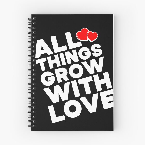Item preview, All Things Grow With Love, Typography Valentine's Day quotes design for Lovers, diagonal orientation, W designed and sold by HGstudioDesign.