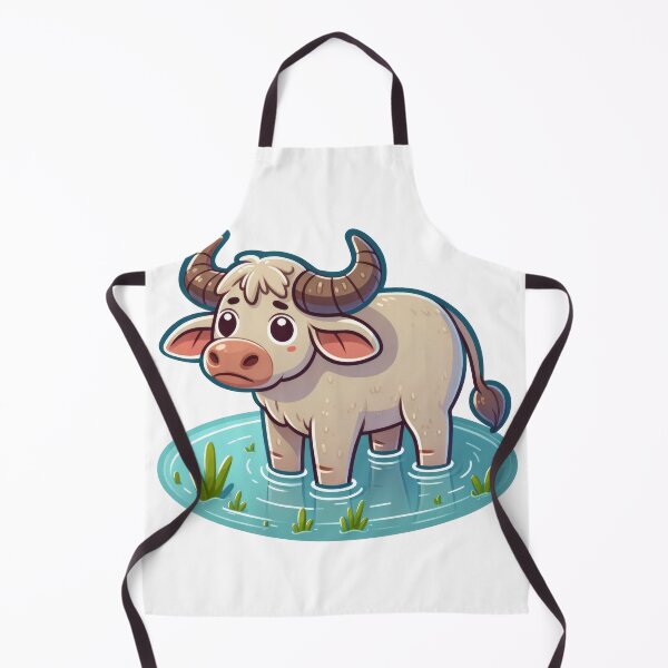 Item preview, Cute Kawaii Water Buffalo Cartoon Sticker Design designed and sold by LunaPixelStudio.