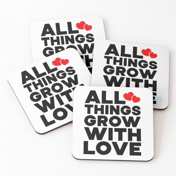 Item preview, All Things Grow With Love, Typography Valentine's Day quotes design for Lovers designed and sold by HGstudioDesign.