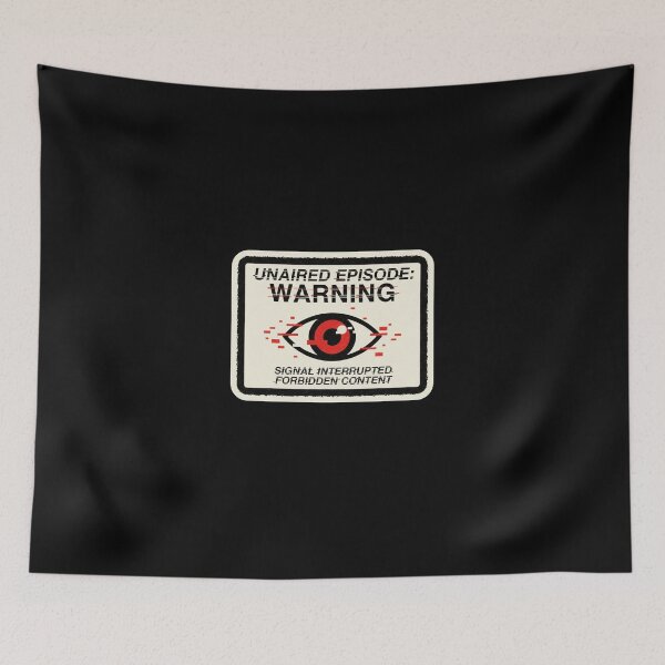 Item preview, Lost Media warning sign with glitch eye designed and sold by Designer-Tom.