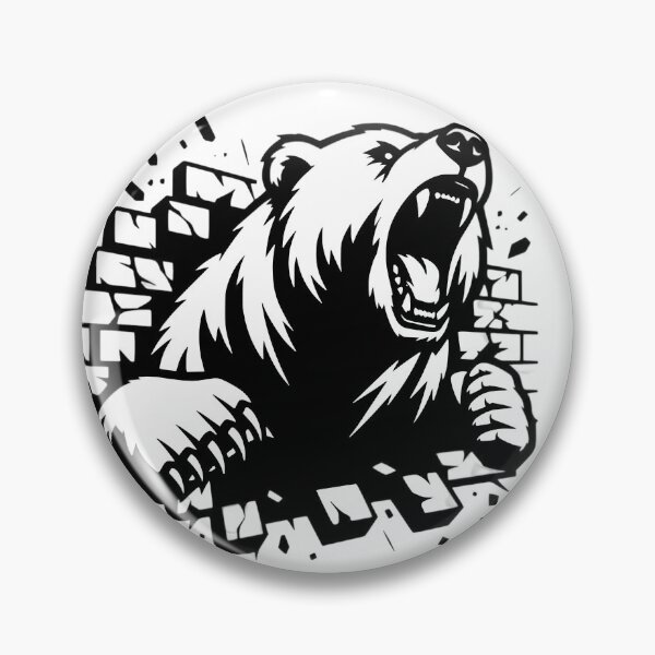Item preview, 2D Angry Bear Breaking Wall – Fierce Animal Illustration designed and sold by Kruti Collection.