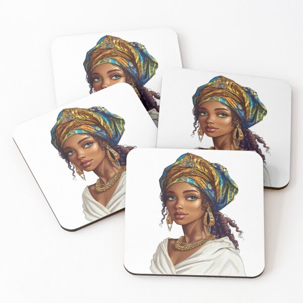 Item preview, Elegant African Woman Portrait Digital Art for Cultural Decor designed and sold by MKDSN.