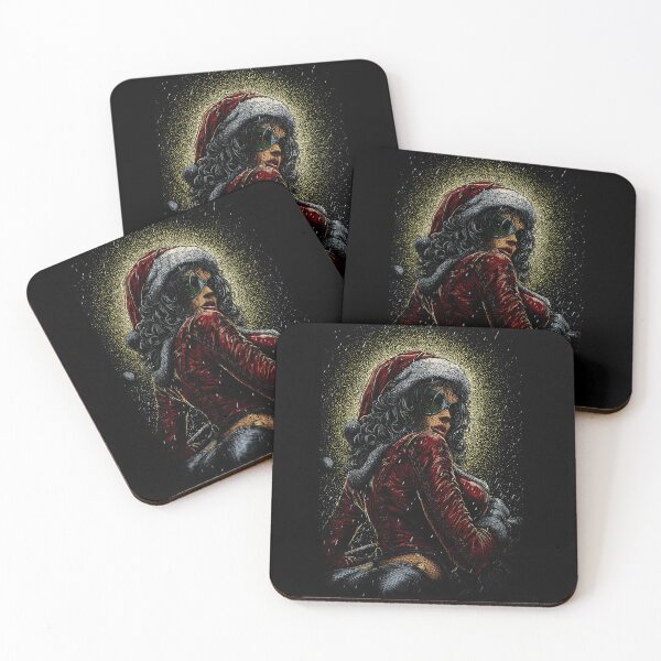 Item preview, Snow Rebel Santa Girl, designed for black fabrics designed and sold by SteadyRolling.