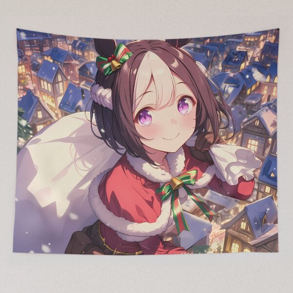 Item preview, Special Week Christmas Santa Claus Uma Musume Pretty Derby Winter Snow Town Anime Girl designed and sold by HumbertoValveno.