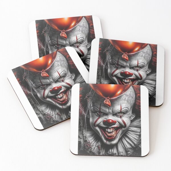 Item preview, Dark Clown with Red Balloon – Horror Dark Art Illustration designed and sold by TSHIRTprject.