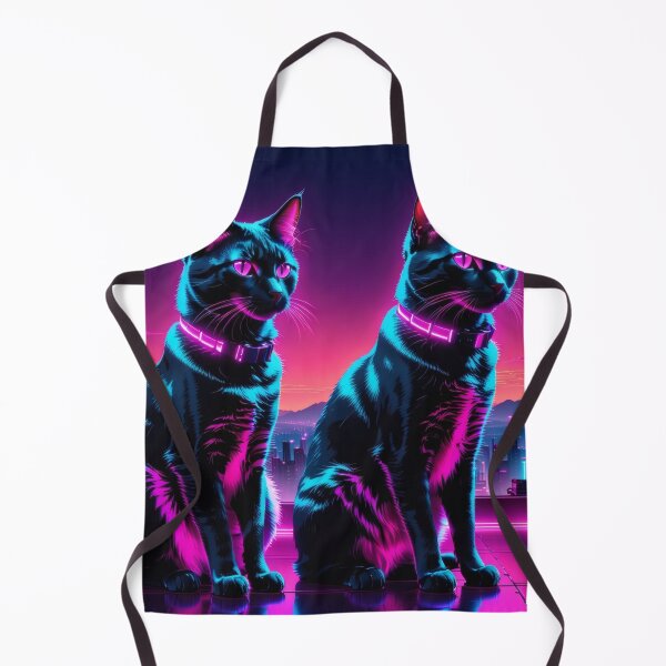 Item preview, Neon Cyberpunk Cat – Futuristic Synthwave Glow Cityscape Art designed and sold by Visualynx.
