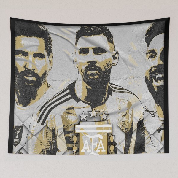 Aperçu de l'œuvre Messi, champion de la Coupe du monde de l'AFA créée et vendue par Shopunte.