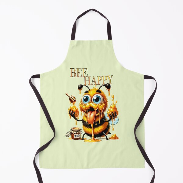 Item preview, Bee happy, cartoon honey bee with loads of honey designed and sold by LoneAngel.
