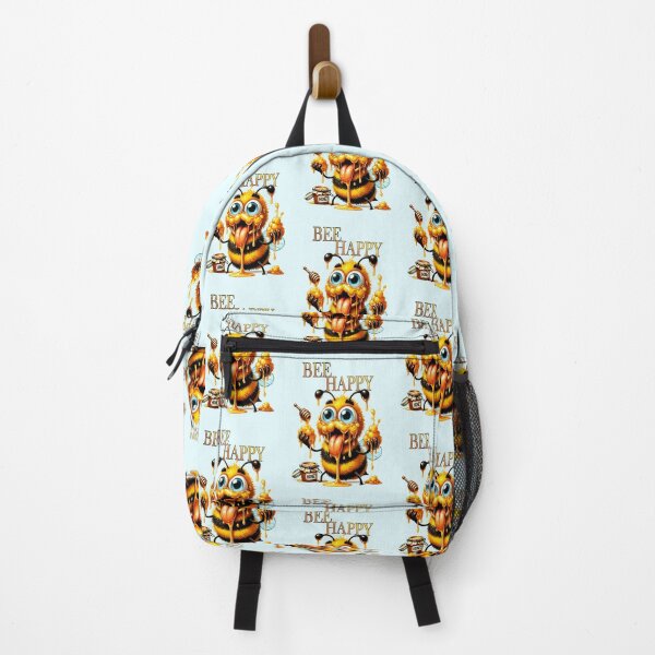 Item preview, Bee happy, cartoon honey bee with loads of honey designed and sold by LoneAngel.