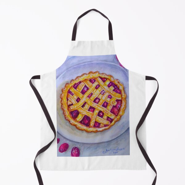 Item preview, Raspberry Vegan Pie Dessert Realistic Watercolor Food Painting  designed and sold by happiartworks .