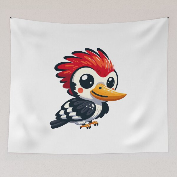 Item preview, Cute Kawaii Woodpecker Cartoon Sticker Design designed and sold by LunaPixelStudio.