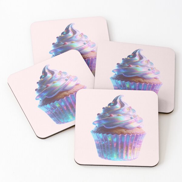 Item preview, Holographic Cupcake Dessert | Iridescent Neon 3D Muffin Art | Cybercore Sweet Treats Sticker designed and sold by Cherrydora.